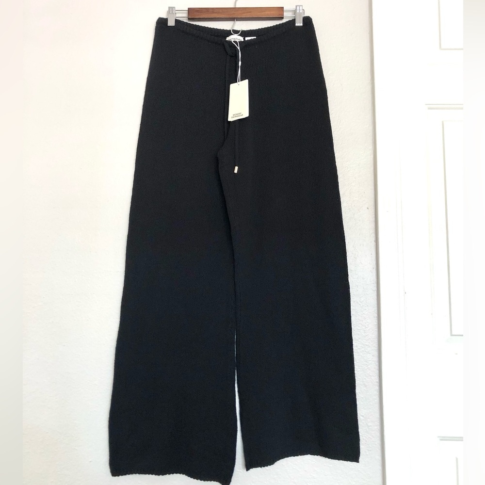 NWT Monday Swimwear Coverup Black Wide Leg Knit Pants
